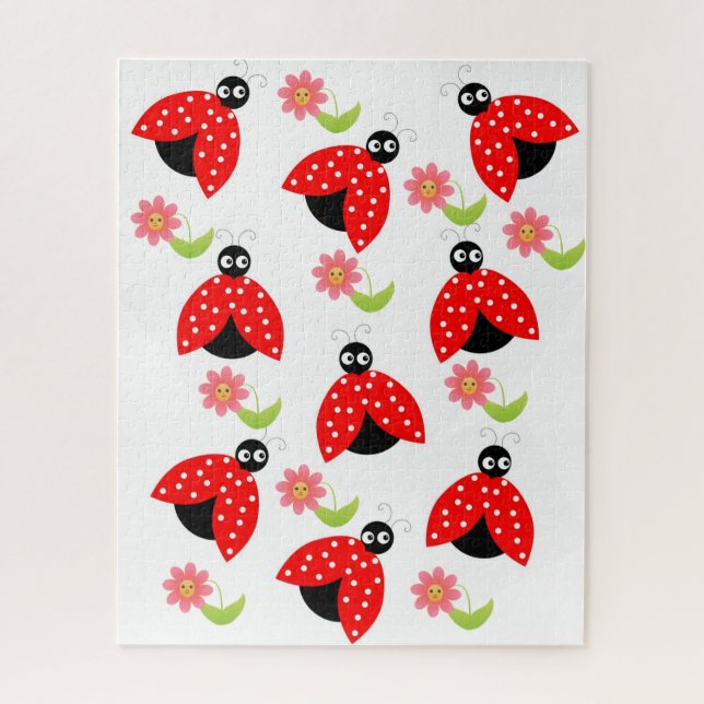 Rompecabezas Lady Bugs Floral (Vertical)