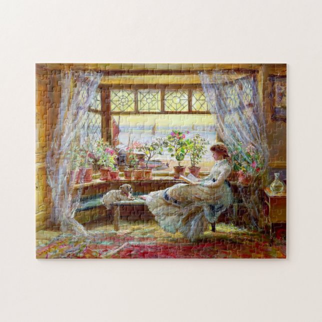 Rompecabezas "Leyendo junto a la ventana"  (Horizontal)