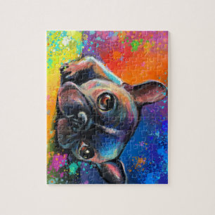 Rompecabezas lindo del perro de perrito del arte