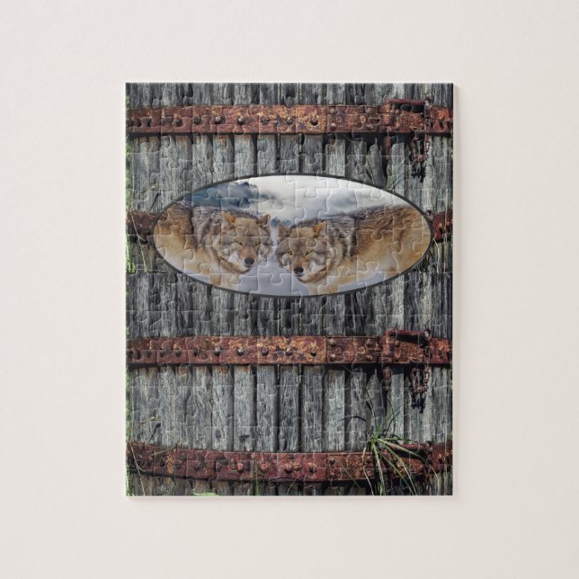 Rompecabezas Lobos de Madera (Vertical)