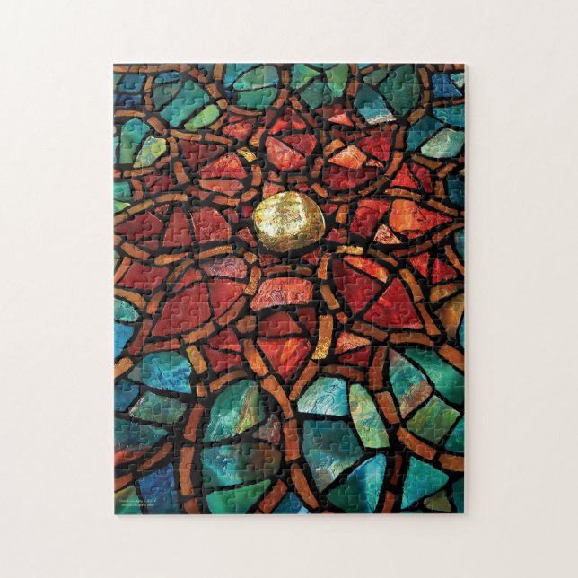 Rompecabezas "Lotus " del mosaico del vitral (Vertical)