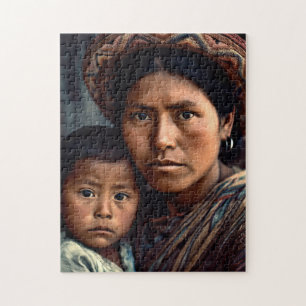 Rompecabezas madre e hijo guatemalteco