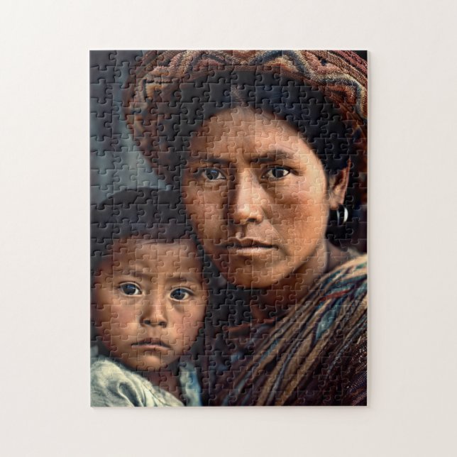 Rompecabezas madre e hijo guatemalteco (Vertical)