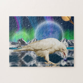 Rompecabezas mágico blanco y planetas fantasía art