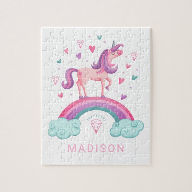 Rompecabezas mágico de Rainbow Unicorn Jigsaw (Vertical)
