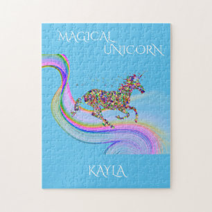 Rompecabezas mágico de unicornio con nombre person