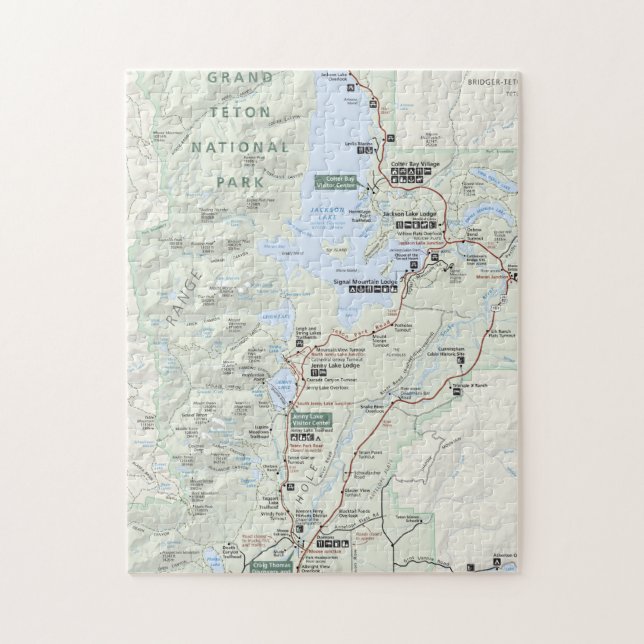 Rompecabezas magnífico del mapa de Teton (Vertical)