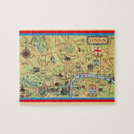 Rompecabezas Mapa Vintage Londres 8x10