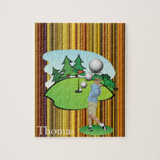 Rompecabezas marrón franja blanca Golf