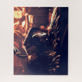 Rompecabezas metalizado de la mujer del Cyberpunk