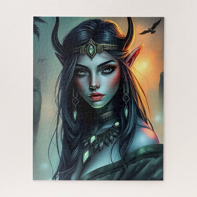 Rompecabezas místico de belleza de cuerno (Vertical)