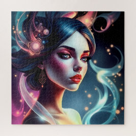 Rompecabezas místico de retrato de mujer brillante