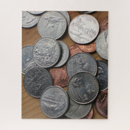 Rompecabezas - Monedas estadounidenses en la mesa
