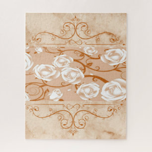 Rompecabezas Monograma Floral Rosa