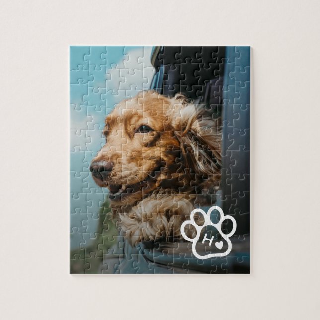 Rompecabezas monograma mascotas perro agrega tu pr (Vertical)