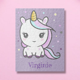 Rompecabezas morado de Unicornio