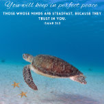 Rompecabezas Motivacional del Océano Escenario 20x<br><div class="desc">Isaías 26:3 ''Lo mantendrás en perfecta paz... ''. Tortuga nadando bajo el mar con dos estrellas en el suelo de arena del océano.</div>