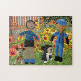 Rompecabezas - Muñecas en el campo de las flores