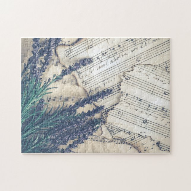 Rompecabezas musicales con lavanda (Horizontal)