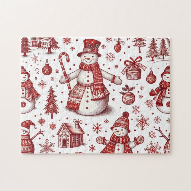 Rompecabezas Navideño Muñeco de Nieve Toile (Horizontal)