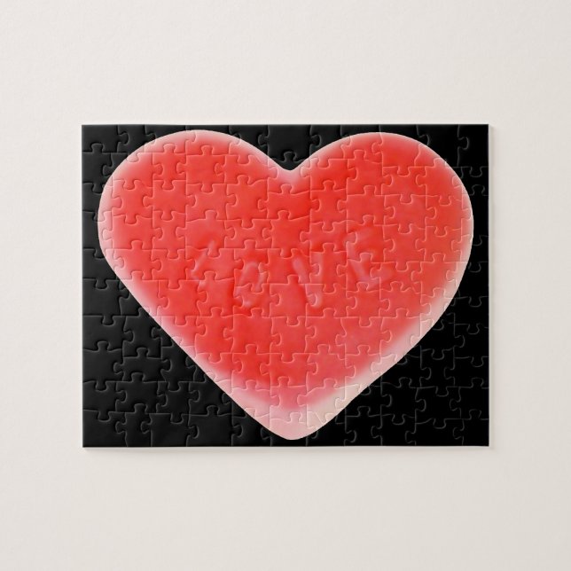 Rompecabezas negro de corazón dulce (Horizontal)