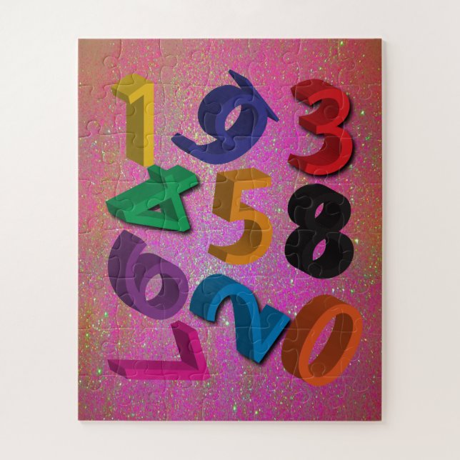 Rompecabezas numérico tridimensional multicolor 0- (Vertical)