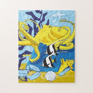 Rompecabezas oceánico de 11x14 para los invidente