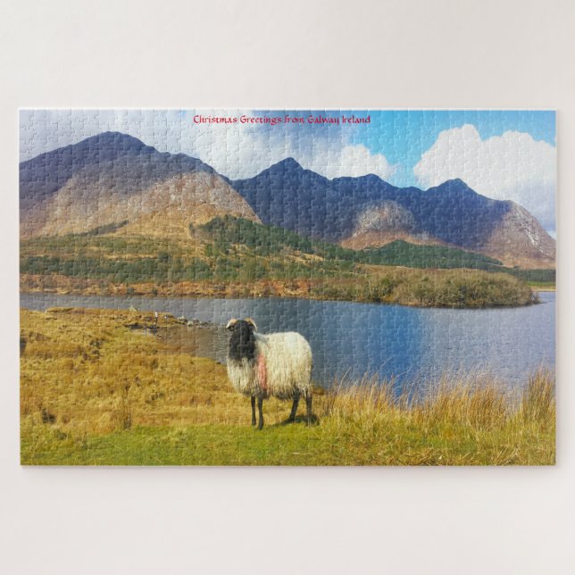 Rompecabezas oveja lanuda irlandesa Galway Irlanda (Horizontal)