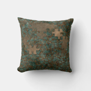 Rompecabezas oxidado almohada de lanzamiento metal