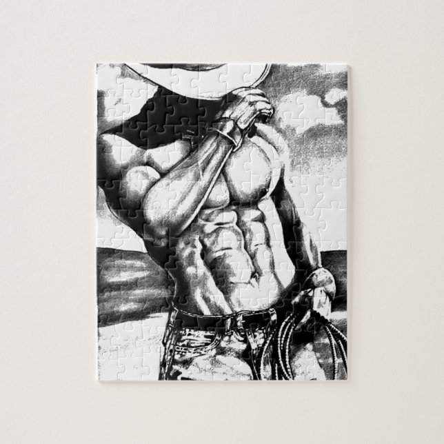 Rompecabezas Para Hombres Dibujo Masculino De Vaqu (Vertical)