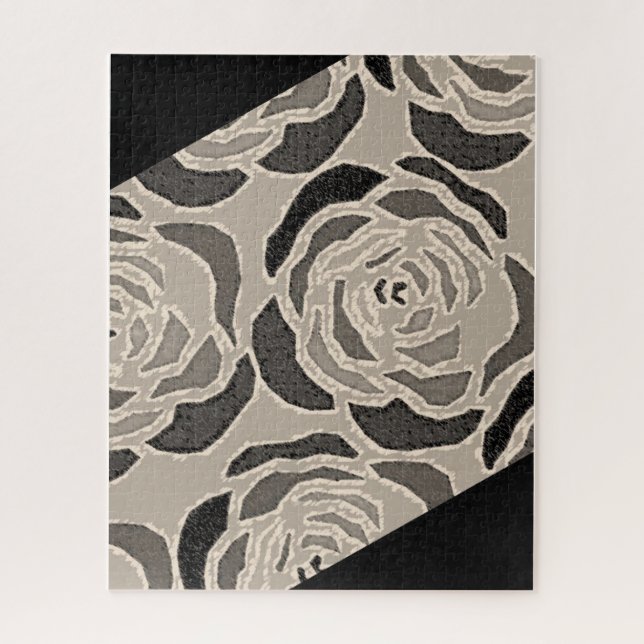 Rompecabezas Patrón de Sepia Negra (Vertical)