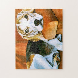 Rompecabezas perezoso dulce del beagle