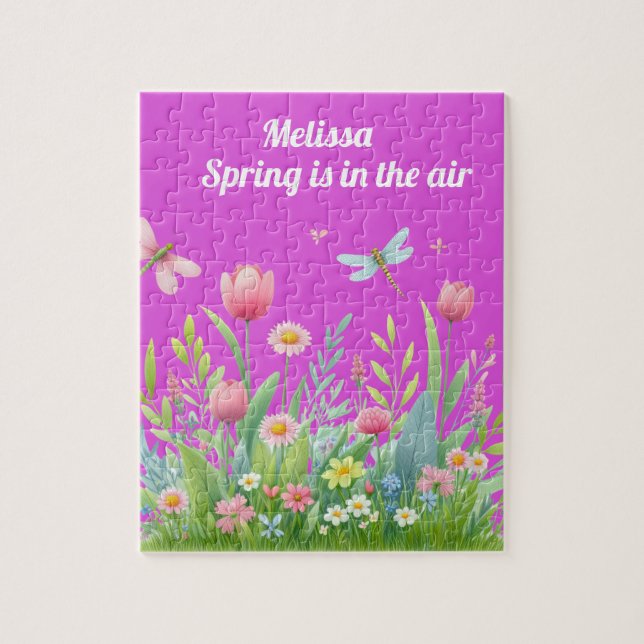 Rompecabezas personalizado con nombre para niñas (Vertical)