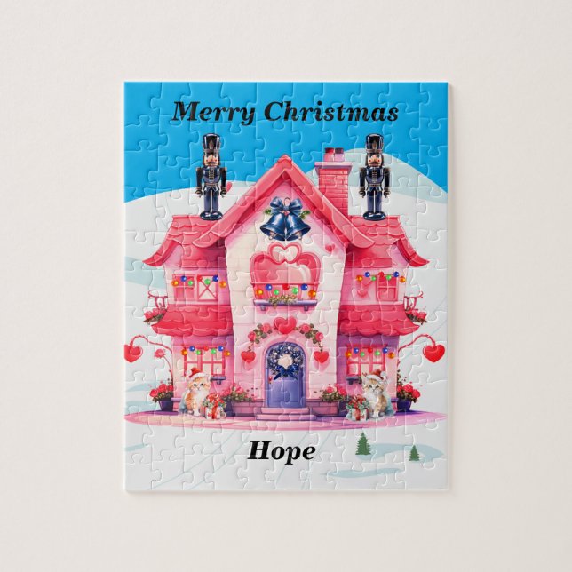 Rompecabezas personalizado de Feliz Navidad (Vertical)