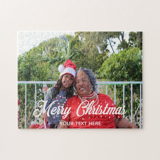 Rompecabezas personalizado de Feliz Navidad (Horizontal)