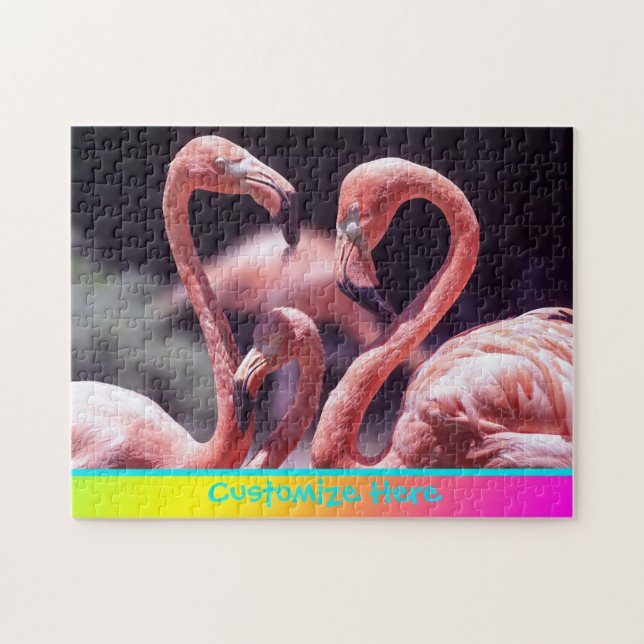 Rompecabezas Personalizado de Flamingos (Horizontal)