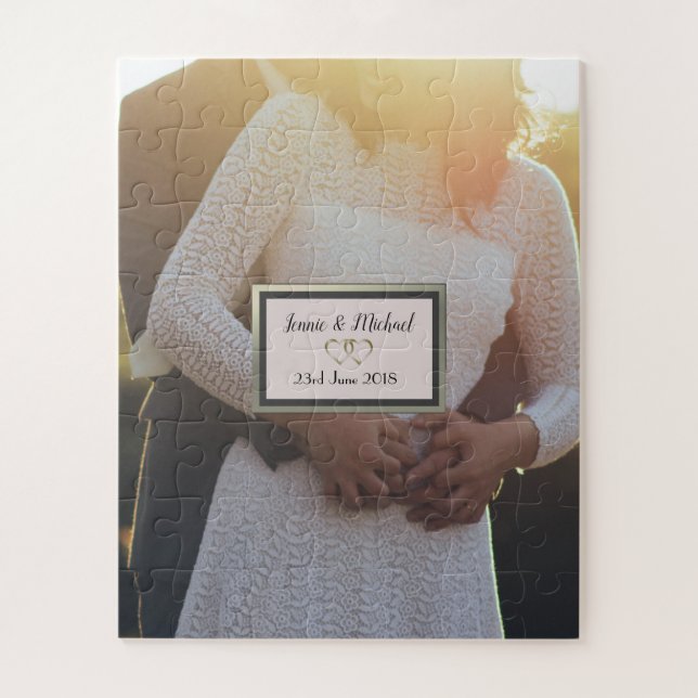 Rompecabezas personalizado de foto de boda (Vertical)