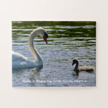 Rompecabezas personalizado de foto de cisne y poll