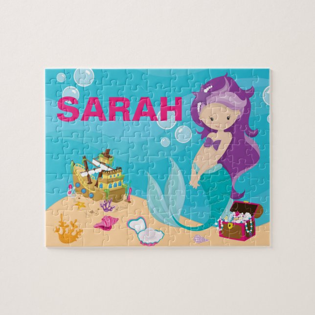 Rompecabezas personalizado de la sirena (Horizontal)