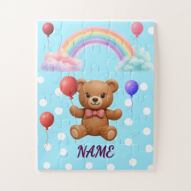 Rompecabezas personalizado de osito de peluche con (Vertical)