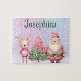 Rompecabezas personalizado de Santa con el nombre