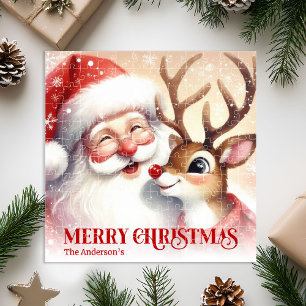 Rompecabezas personalizado de Santa Rudolph nevado