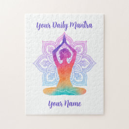 Rompecabezas personalizado de yoga con nombre y ma