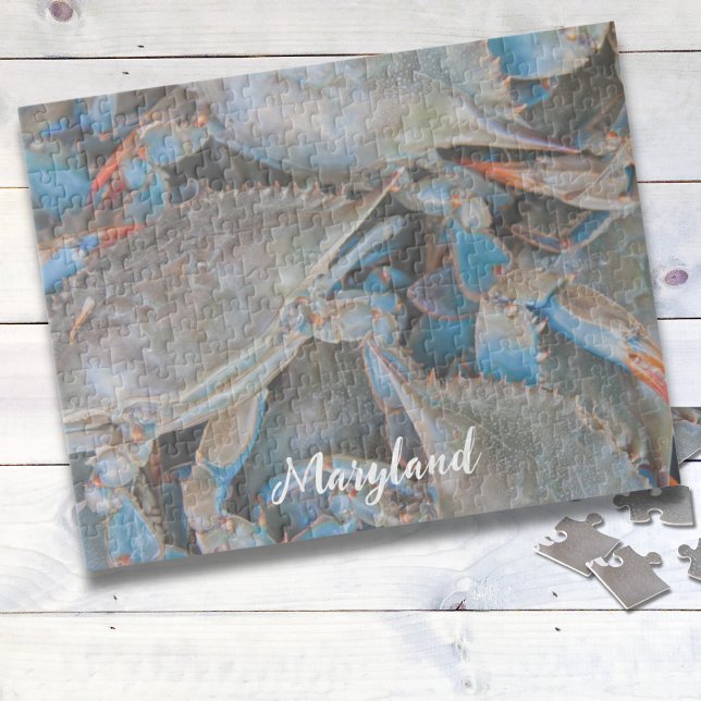 Rompecabezas personalizado del Cangrejo Azul de Ma (Maryland Blue Crab Puzzle...a fun relaxing good time, especially when on your vacation. Hang it!)