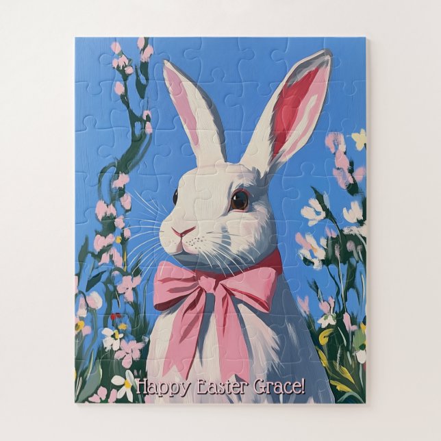 Rompecabezas personalizado del conejo de Pascua li (Vertical)