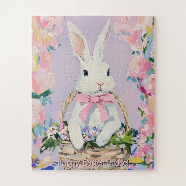 Rompecabezas personalizado del conejo de Pascua li (Vertical)