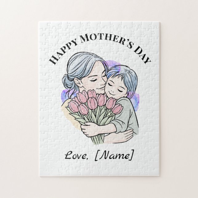 Rompecabezas personalizado del Día de la Madre par (Vertical)