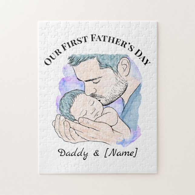 Rompecabezas personalizado del primer Día del Padr (Vertical)