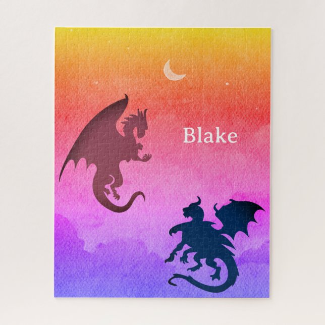 Rompecabezas personalizado: dragones negros voland (Vertical)