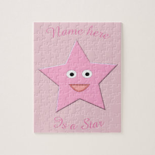 Rompecabezas Personalizado Estrella Rosa bonito